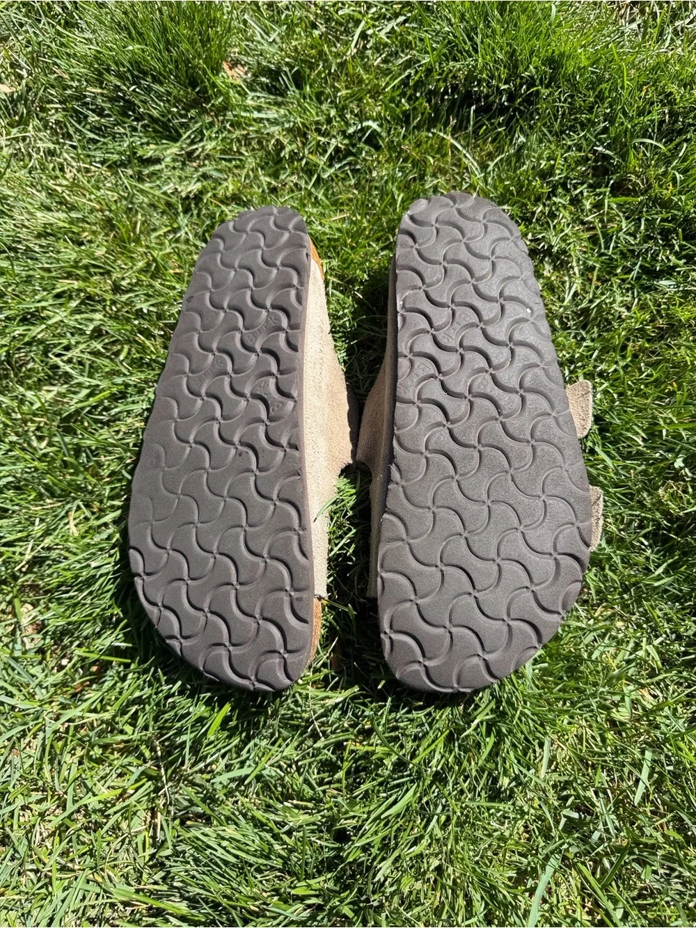 Birkenstock Suede Double-Strap Sandals in Light Brown